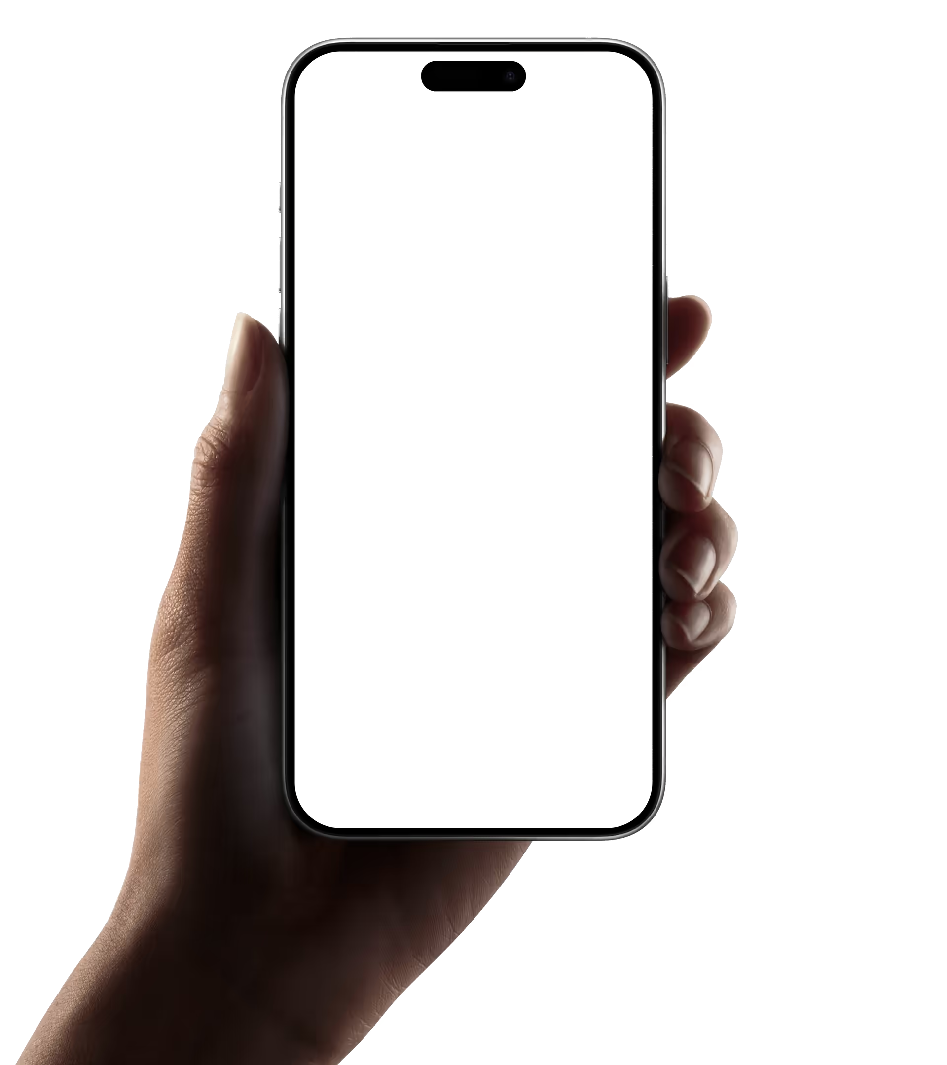 Hand holding a phone showing the Pom focus timer app