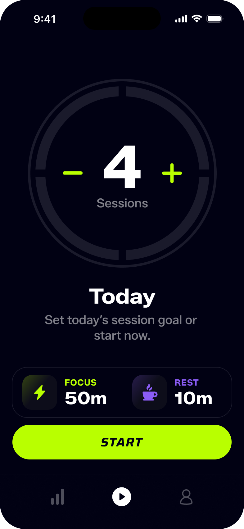 Session rating screen